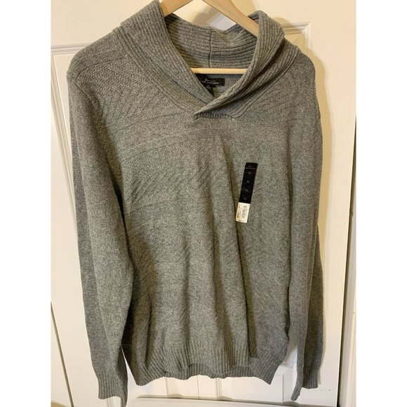 New Marc Anthony‎ Men’s Sz XL Cowl Neck Dark Gray Sweater - Picture 4 of 7